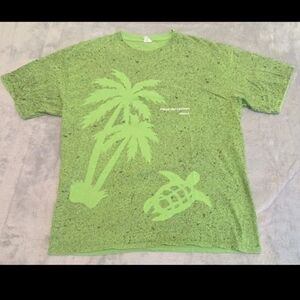 Men's T Shirt XL Green Playa del Carmen Mexico Short Sleeve Cotton